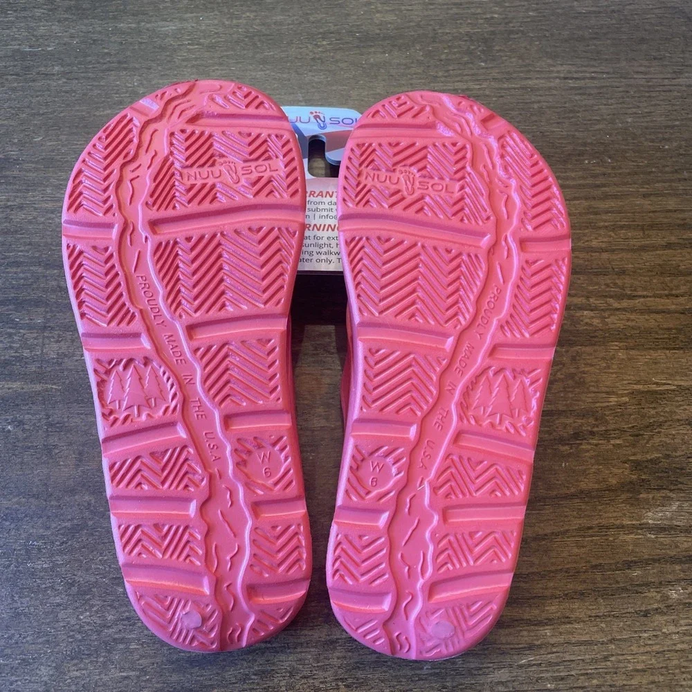 NuuSol CASCADE Coral Sunrise Flip Flops W 6 Child 4 New USA